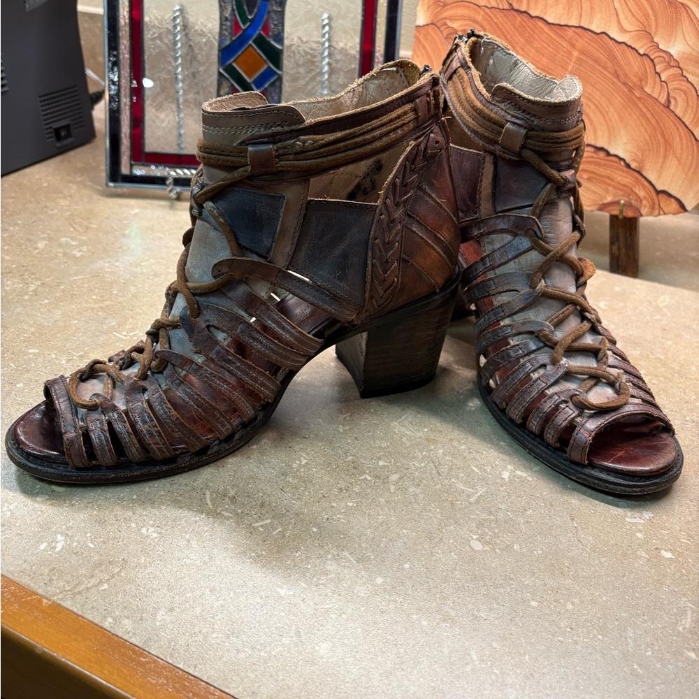 Freebird by Steven Dark Brown Strappy Heels